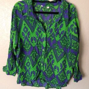Green and Purple Women's Top